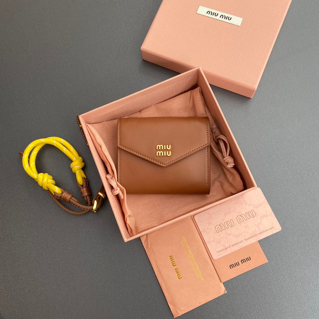 MIU MIU MICRO BAG 11 IN SANTA FE BROWN SMOOTH CALFSKIN