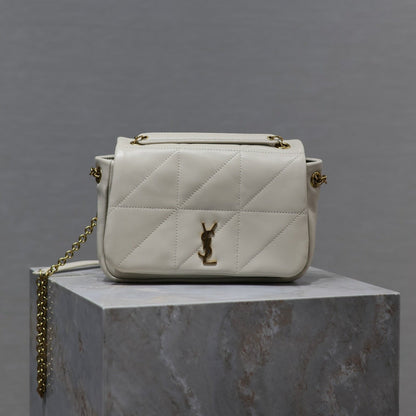 SAINT LAURENT YSL 25S JAMIE MINI 20 IN BLANC VINTAGE LAMBSKIN GOLD HARDWRE