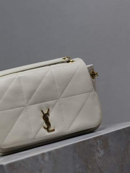 SAINT LAURENT YSL 25S JAMIE MINI 20 IN BLANC VINTAGE LAMBSKIN GOLD HARDWRE