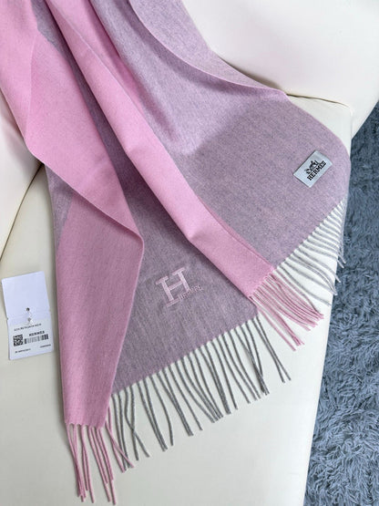 HERMES SCRAF 190 CM IN BLUSH PINK CASERE