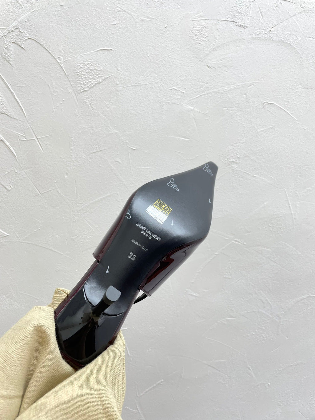 CARINE SLINGBACK PUMPS 45 IN PATENT MAROON LEATHER