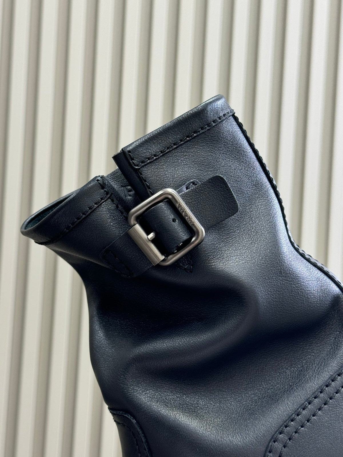 PRADA 25S ANKLE BOOTS IN RK BLACK BROWN CALFSKIN