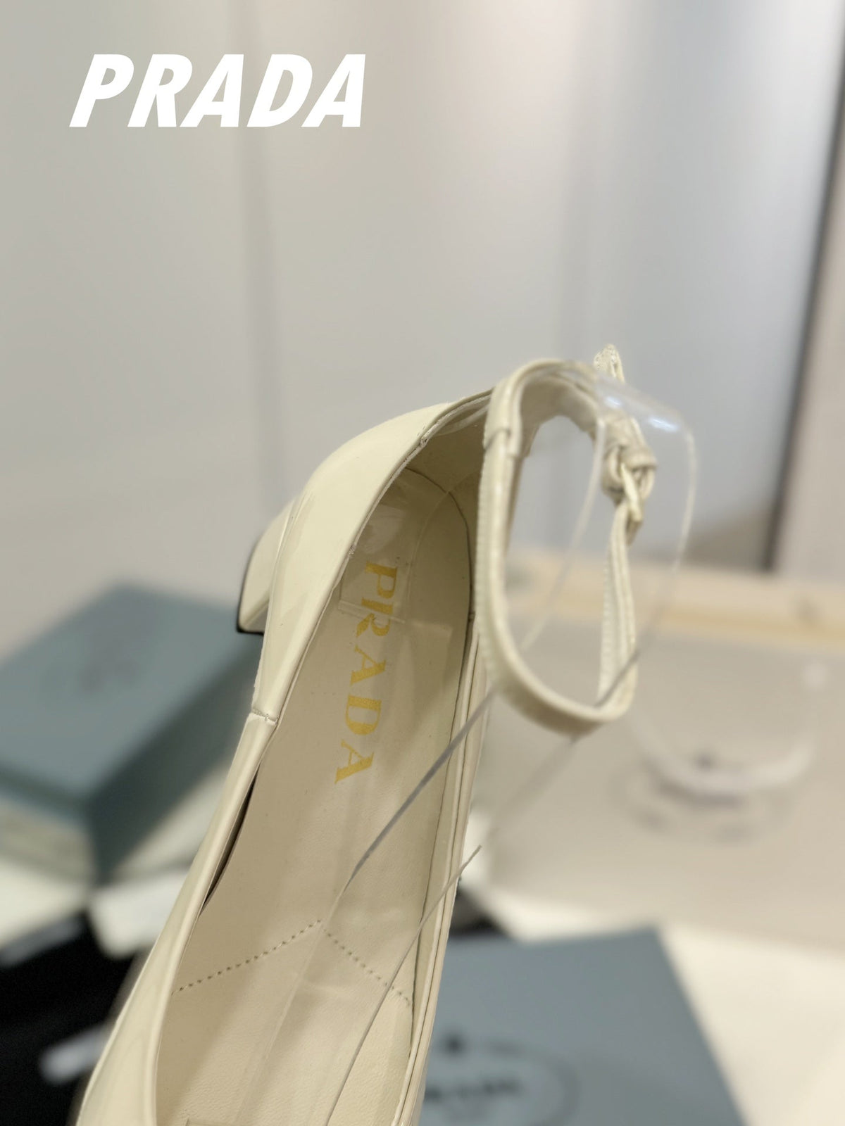 PRADA NAPPA MARY JANE PUMPS CREAMY WHITE LAMBSKIN