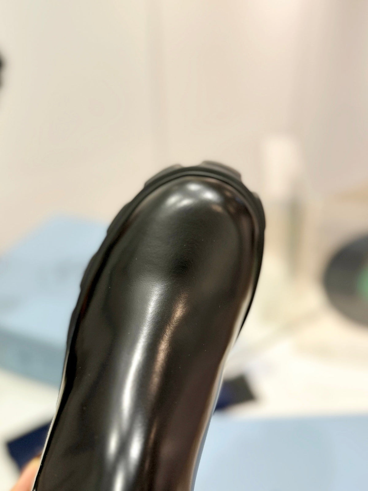 PRADA MONOLITH BRUSHED LEATHER BOOTIES BLACK