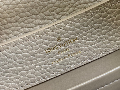 LOUIS VUITTON CAPUCINES MINI 21 IN KHAKI BROWN TAURILLON