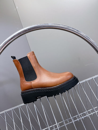 PRADA CHELSEA BOOTS CARAMEL CALFSKIN