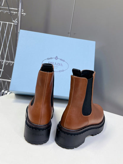PRADA CHELSEA BOOTS CARAMEL CALFSKIN