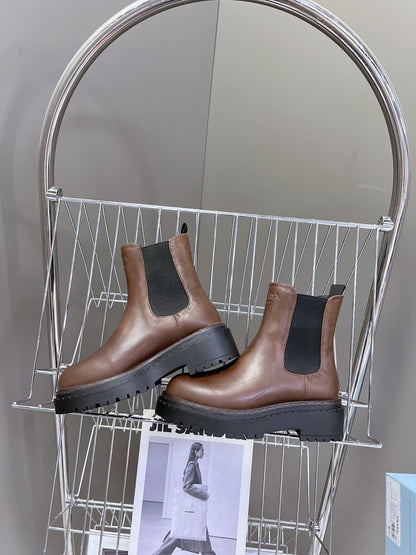 PRADA CHELSEA BOOTS CHOCOLATE CALFSKIN