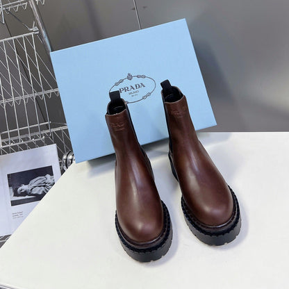 PRADA CHELSEA BOOTS CHOCOLATE CALFSKIN