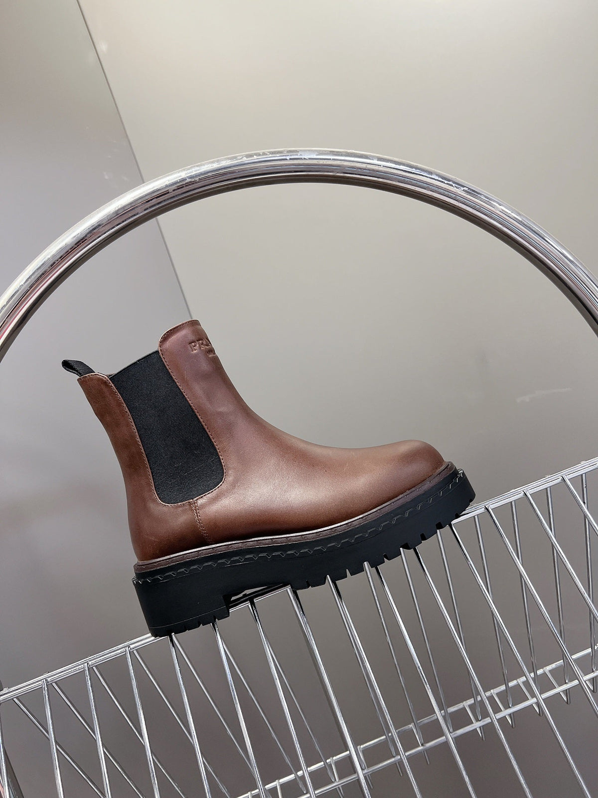PRADA CHELSEA BOOTS CHOCOLATE CALFSKIN
