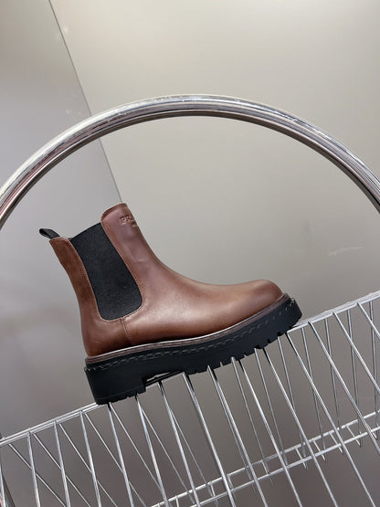 PRADA CHELSEA BOOTS CHOCOLATE CALFSKIN