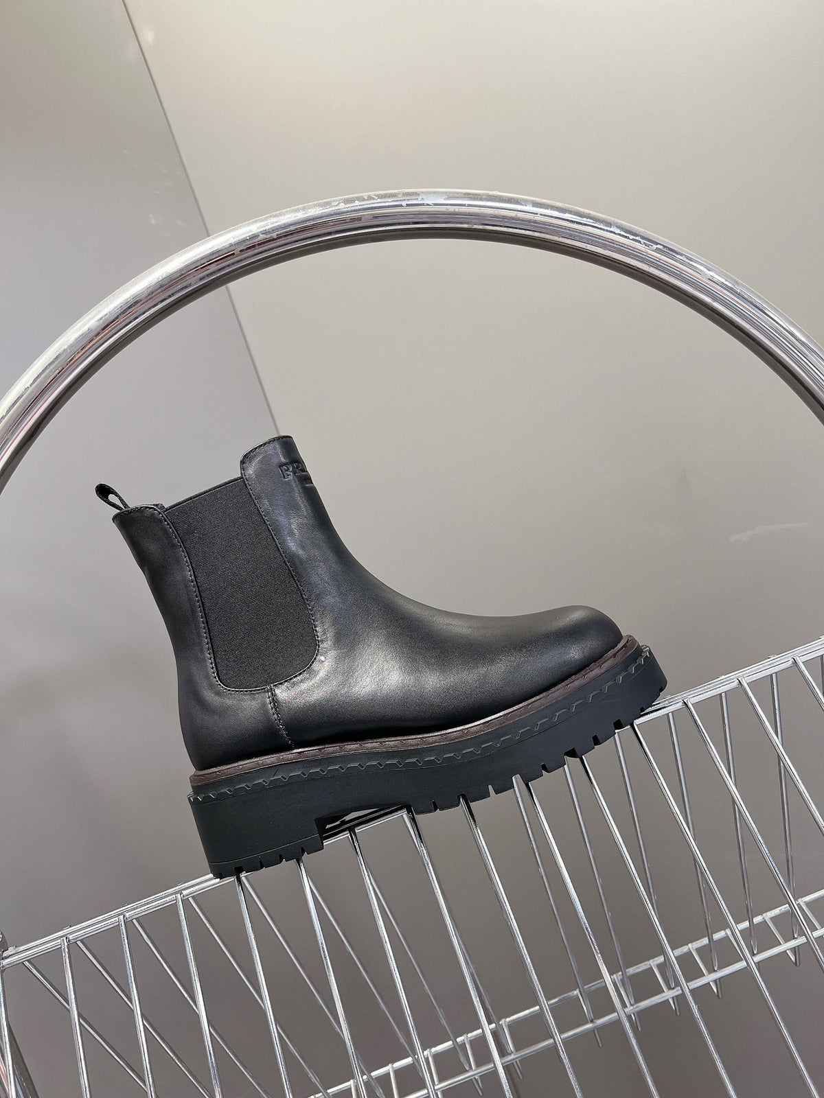 PRADA CHELSEA BOOTS BLACK CALFSKIN