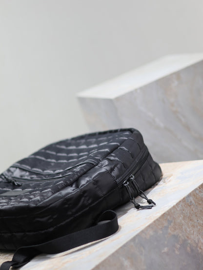 SAINT LAURENT BACKPACK 37 IN BLACK PLAID NYLON