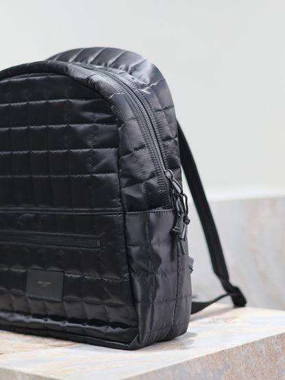 SAINT LAURENT BACKPACK 37 IN BLACK PLAID NYLON