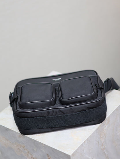 SAINT LAURENT CITY CAMERA BAG 24 IN BLACK ECONYL