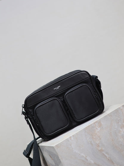 SAINT LAURENT CITY CAMERA BAG 24 IN BLACK ECONYL
