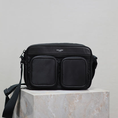 SAINT LAURENT CITY CAMERA BAG 24 IN BLACK ECONYL