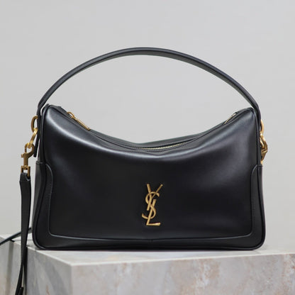 SAINT LAURENT CAMERA SUPPLE BAG 28 IN BLACK SMOOTH LAMBSKIN GOLD HARDWARE
