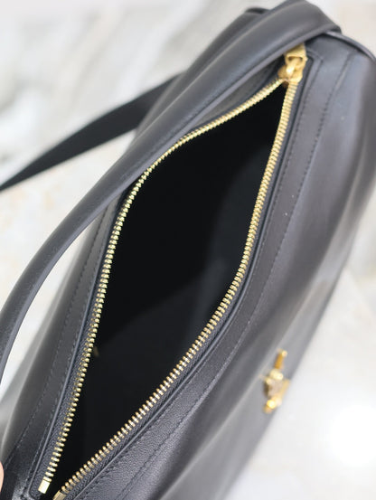 SAINT LAURENT CAMERA SUPPLE BAG 28 IN BLACK SMOOTH LAMBSKIN GOLD HARDWARE