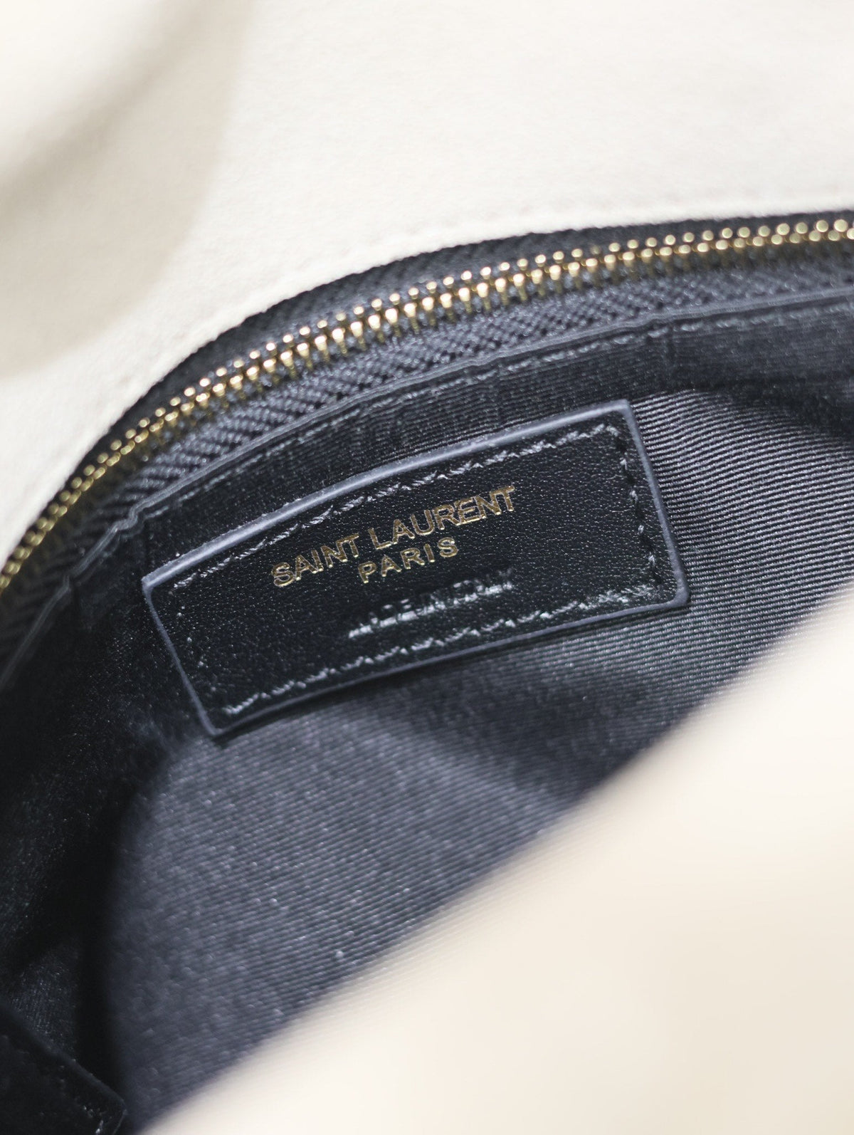 SAINT LAURENT YSL 25S LOULOU PUFFER MM 29 IN SMOKEY TAUPE SUEDE GOLD HARDWRE