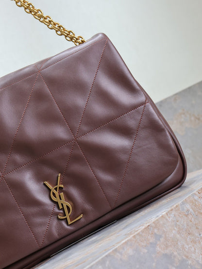 SAINT LAURENT JAMIE 4.3 LARGE BAG 43 IN WINE RED LAMBSKIN GOLD HARDWARE