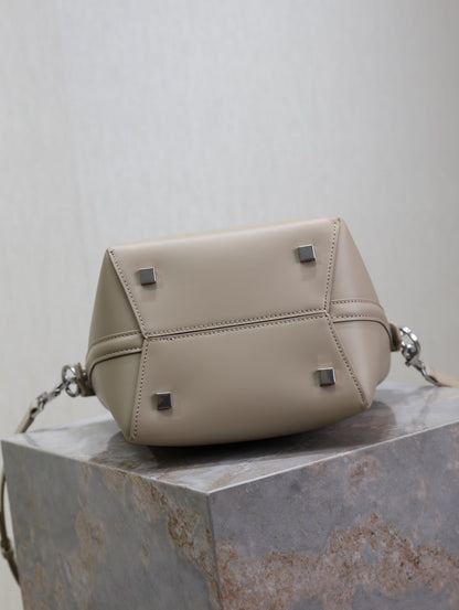 SAINT LAURENT YSL 25S LE 37 BAG 20 IN DUSTY GRAY CALFSKIN SILVER HARDWRE