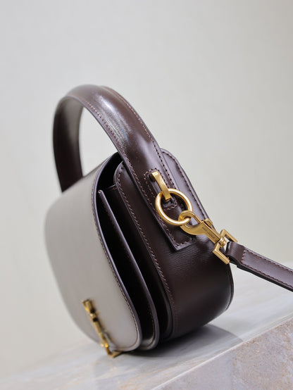 SAINT LAURENT VOLTAIRE 24 IN BRUNETTE BROWN CALFSKIN