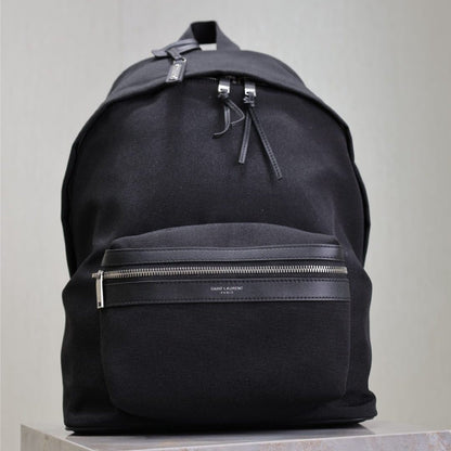SAINT LAURENT CITY BACKPACK 35 IN BLACK CANVAS
