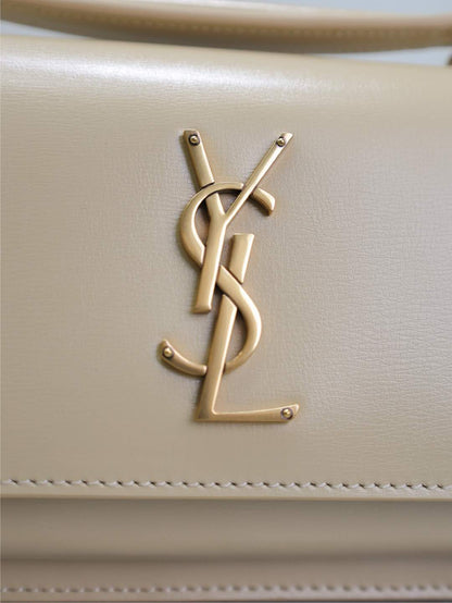 SAINT LAURENT SUNSET SMALL BAG 19 IN BEIGE CALFSKIN GOLD HARDWARE