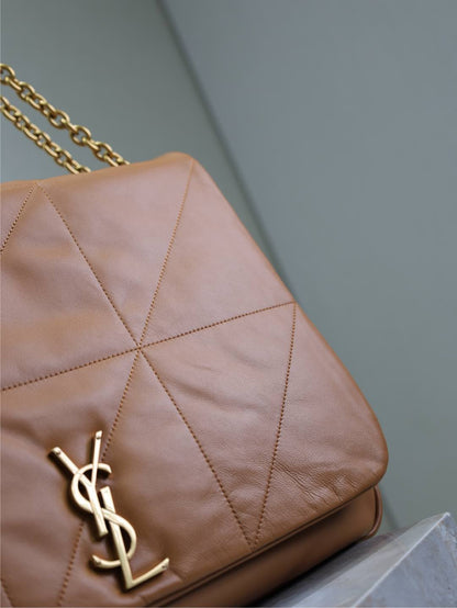 SAINT LAURENT JAMIE 4.3 LARGE BAG 43 IN BRONZE BROWN SMOOTH LAMBSKIN GOLD HARDWARE