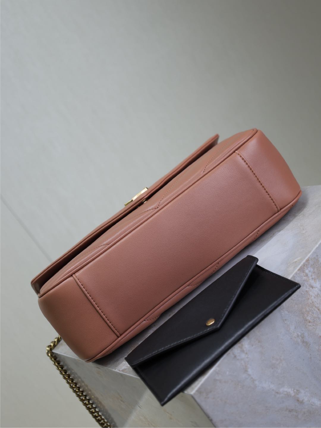 SAINT LAURENT LOULOU MEDIUM 29 IN SALMON PINK SHEEPSKIN GOLD HARDWARE
