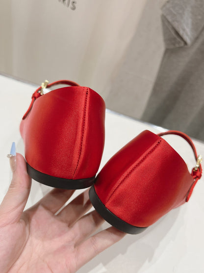 PRADA SATIN BALLERINAS CRIMSON