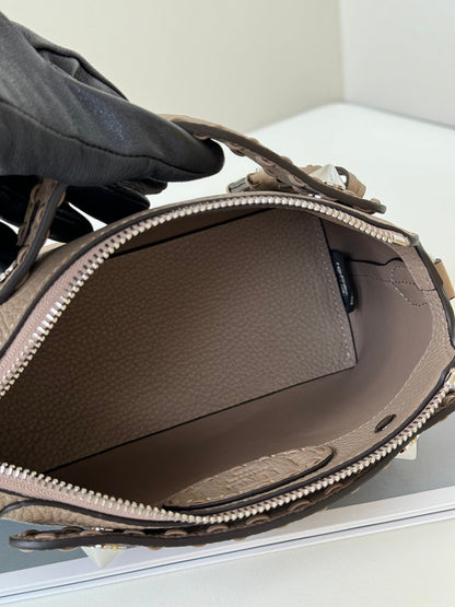 FENDI BY THE WAY SELLERIA MINI 20 IN MEDIUM BROWN GRAINED CALFSKIN