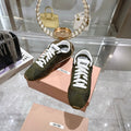 PLUME NAPPA SNEAKERS IN DARK GREEN SUEDE AND CANVAS