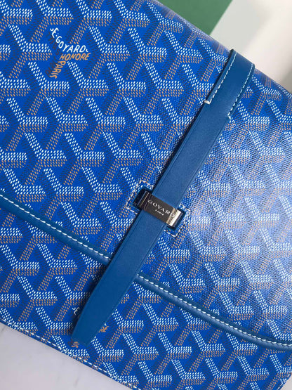 GOYARD BELVEDERE MM BAG 28CM SKY BLUE CANVAS