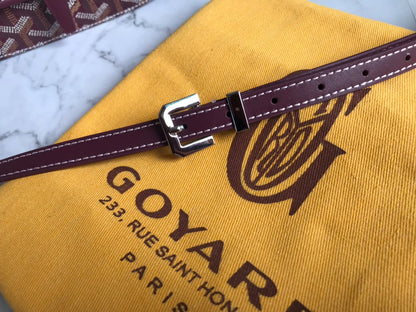 GOYARD BELVEDERE PM BAG 21CM BURGUNDY CANVAS