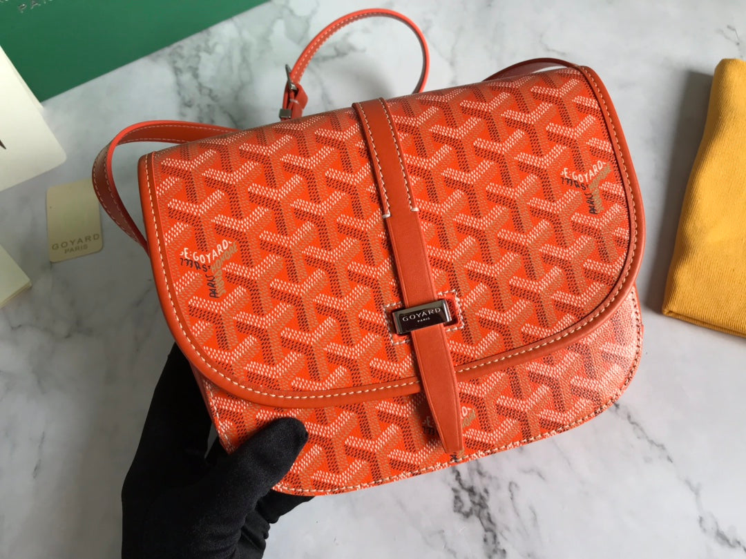 GOYARD BELVEDERE PM BAG 21CM ORANGE CANVAS
