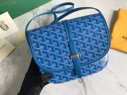 GOYARD BELVEDERE PM BAG 21CM SKY BLUE CANVAS