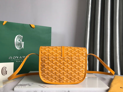 GOYARD BELVEDERE PM BAG 21CM YELLOW CANVAS