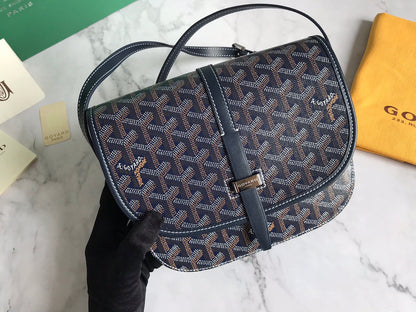 GOYARD BELVEDERE PM BAG 21CM NAVY BLUE CANVAS