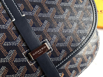 GOYARD BELVEDERE PM BAG 21CM NAVY BLUE CANVAS