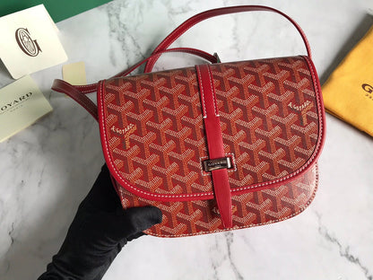 GOYARD BELVEDERE PM BAG 21CM RED CANVAS