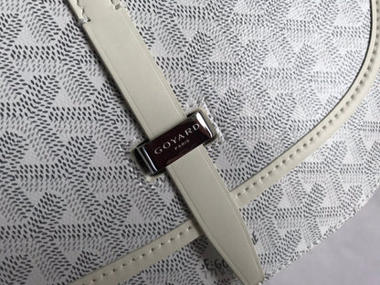 GOYARD BELVEDERE PM BAG 21CM WHITE CANVAS
