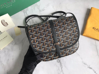 GOYARD BELVEDERE PM BAG 21CM BLACK CANVAS