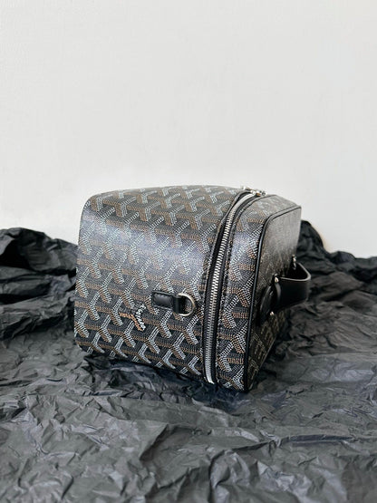 GOYARD GOYA MAKEUP BOX BAG 20CM BLACK CANVAS