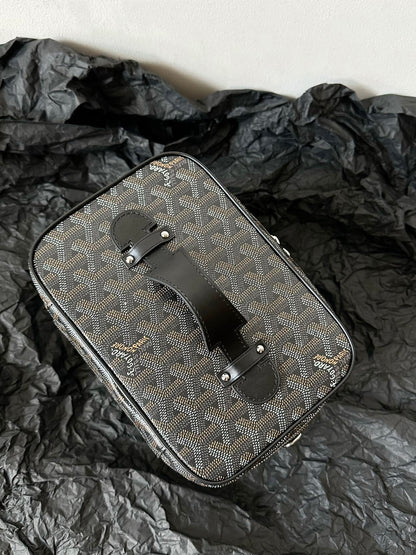 GOYARD GOYA MAKEUP BOX BAG 20CM BLACK CANVAS